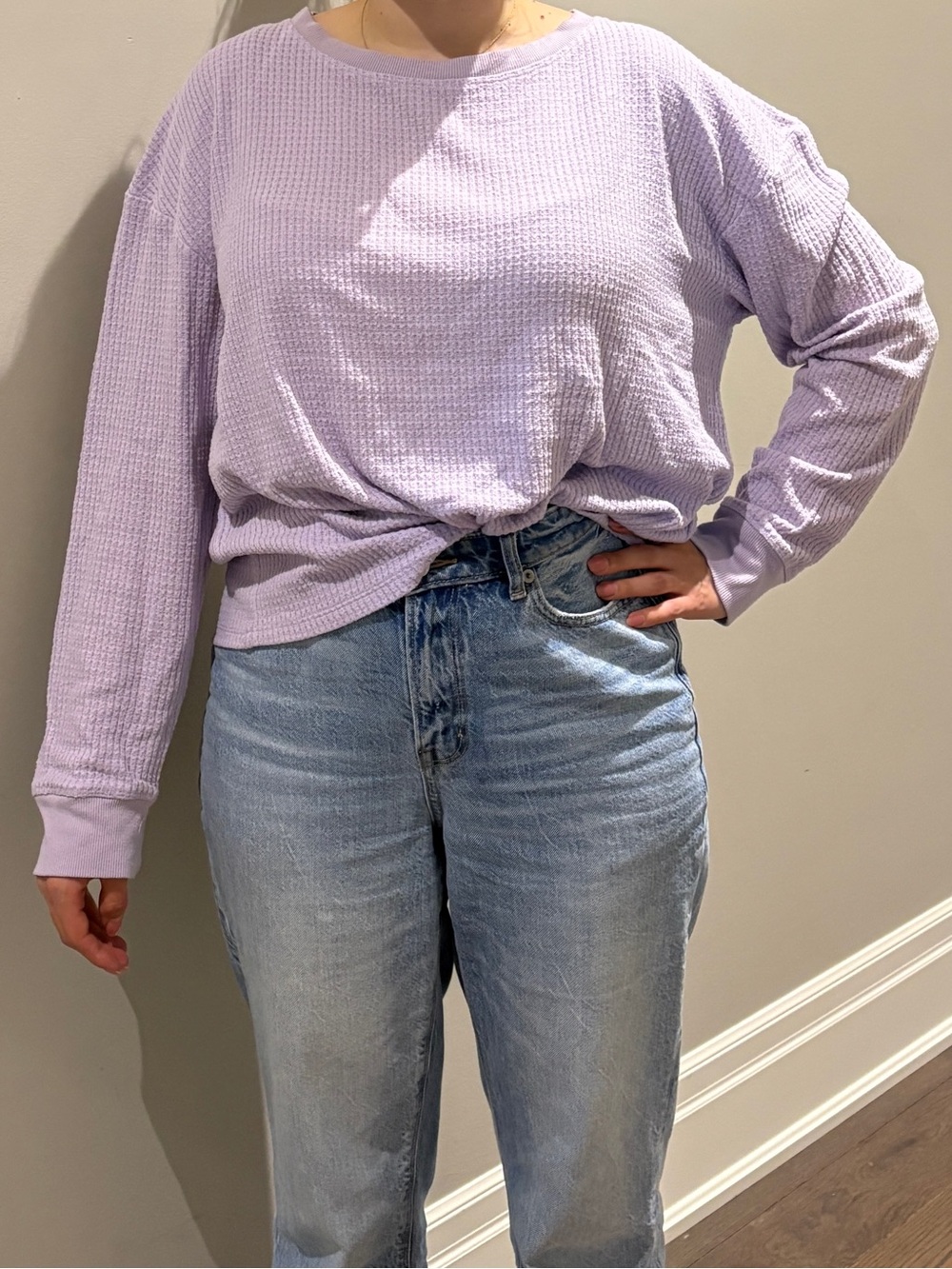 Joe Fresh Lavender Waffle Knit Top